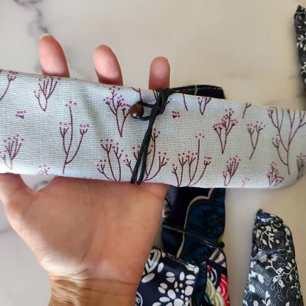 Asian chopstick floral chopstick travel size carry wrap cloth 8 pieces